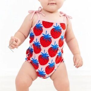 Hanna Andersson Strawberry Print Romper